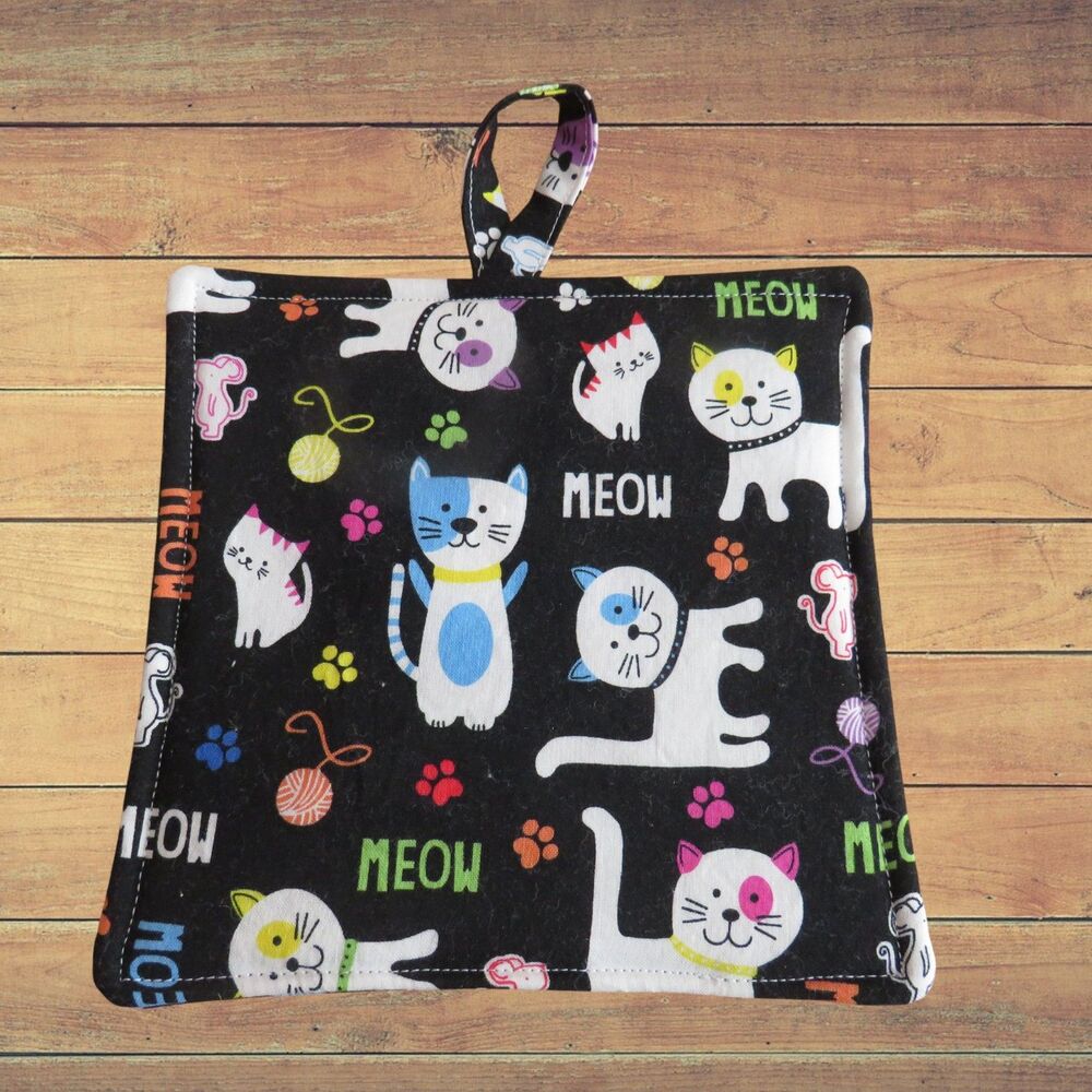 Handmade Potholder, Cats and Kittens